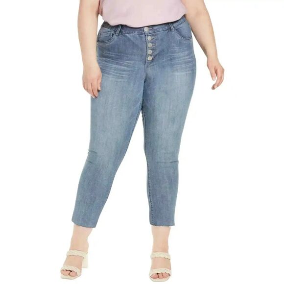 Wit & Wisdom High-Rise 'Ab'solution Shinny Jeans w Raw Hem Women's Size 16 - Picture 13 of 13